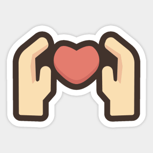 Hands with heart Sticker